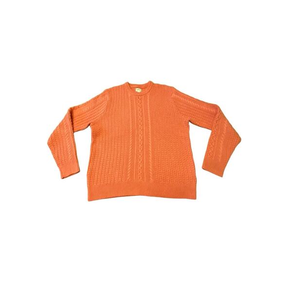 J Crew Cotton Cable Knit Crewneck Fisherman Sweater in Heather Pink Size XL - Picture 6 of 16